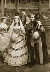 O casamento do Príncipe de Gales com a Princesa Alexandra da Dinamarca na Capela de São Jorge, Windsor, 10 de março de 1863, de «The Illustrated London News», 1901